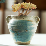 Handmade Rough Pottery Old Pile Succulent Flower Pot Ceramic Breathable