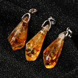 Natural Citrine Cluster Pendant Irregular Raw Stone Necklace