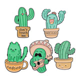 Cute Singing And Dancing Cactus Shape Golden M Badge Accessories