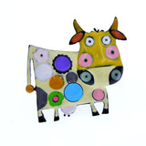 Animal Zodiac Cartoon Cow Brooch Alloy Painting Oil Clothing Accessories Pin