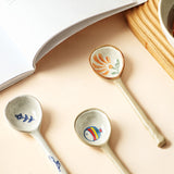Home Creative Rough Pottery Hand-painted Ceramic Tableware Spoon Rice Spoon