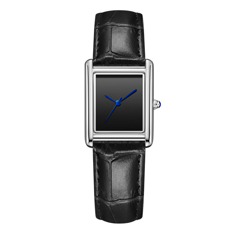 Couple Leather Watch Strap Simple Square Student's Watch Waterproof