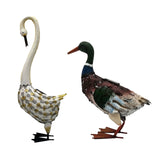 Garden Courtyard Outdoor Lawn Luminous Tin Animal Wrought Iron Swan Solar Light