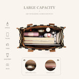 Travel Plaid Tote Bag With Shoulder Strap