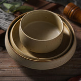 Japanese Style Rough Pottery Plate Retro Style
