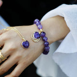 Natural Stone Amethyst Stretch Handmade Beaded Bracelet
