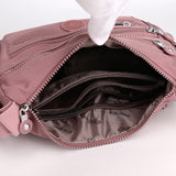Simple Solid Color Nylon Crossbody Cloth Bag