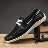 Men's Versatile Low Cut Frosted Cowhide Single Shoes
