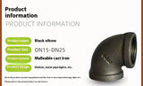 Hotmarzz Steel Pipe Fittings 4 Points Retro Pipe Elbow