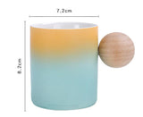 Rough Pottery Coffee Creative Wooden Ball Handle Mug