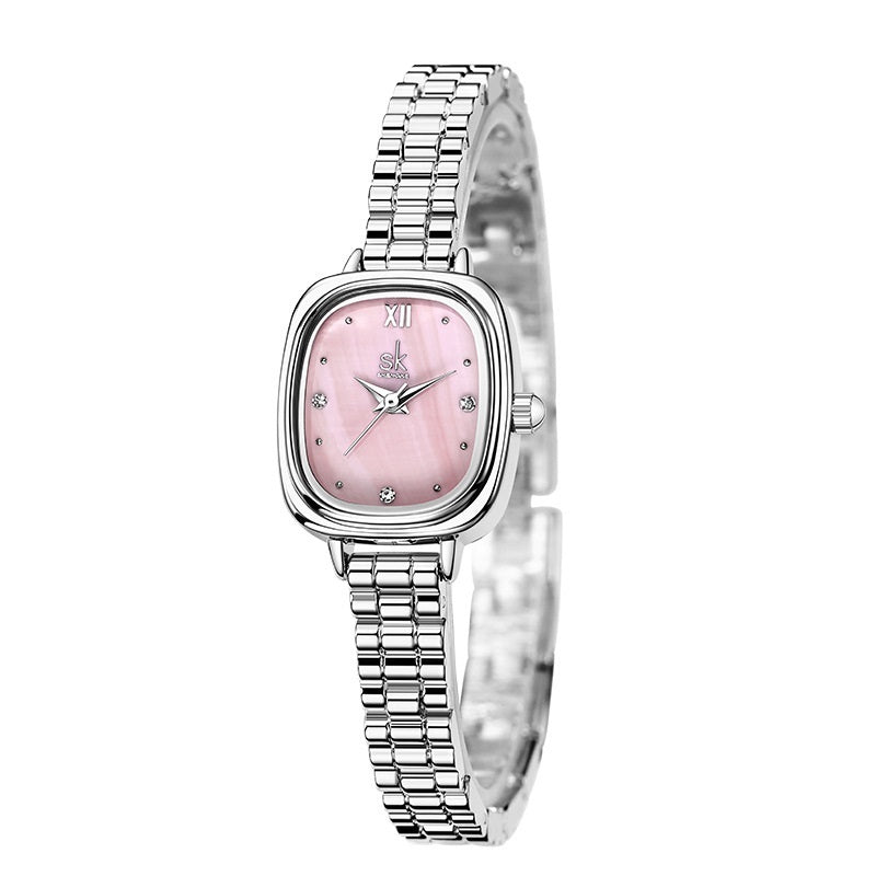 Steel Belt Waterproof Quartz Small Square Watch