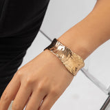 Punk Metal V-shaped Notched Hemp Bracelet