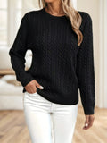 Solid Color Crew Neck Pullover Sweater