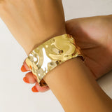 Punk Metal V-shaped Notched Hemp Bracelet