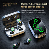 YD03 Беспроводная Bluetooth-совместимая гарнитура TWS с большим экраном и цифровым дисплеем, встраиваемая в ухо подсветка для дыхания