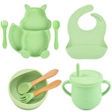 Silicone Children's Tableware Baby Feeding Complementary Food Training Set