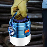 Solar Rechargeable Hand Bulb Lamp Lighting Home Outdoor